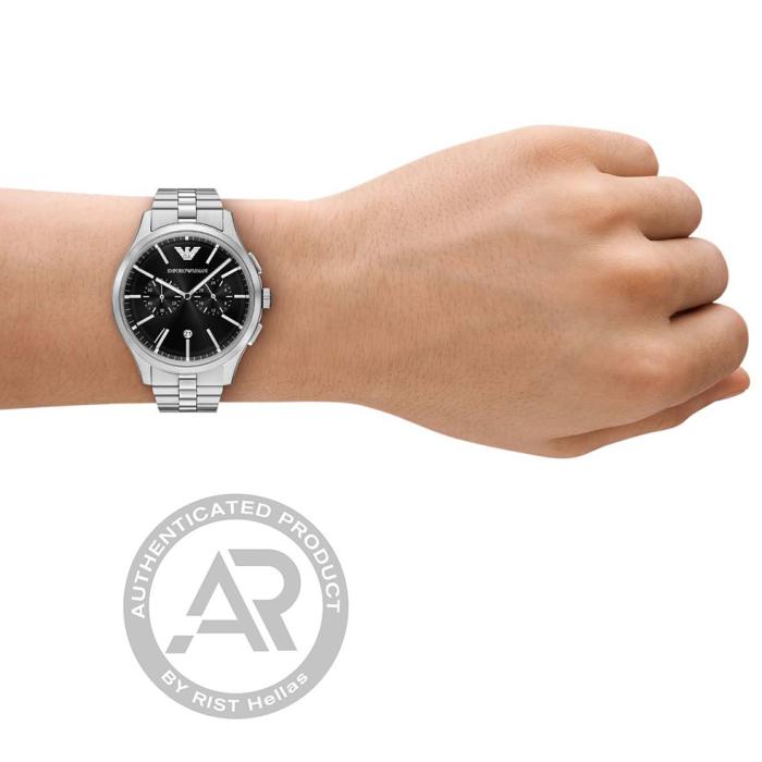Ανδρικό Ρολόι EMPORIO ARMANI Dario με Μαύρο Καντράν SKU-81305