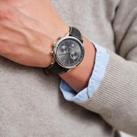 Ανδρικό Ρολόι GANT Bergamo με Μαύρο Δερμάτινο Λουράκι SKU-81309