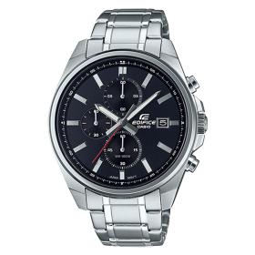 Ανδρικό Ρολόι CASIO με Μαύρο Καντράν & Ασημί Μπρασελέ SKU-81312