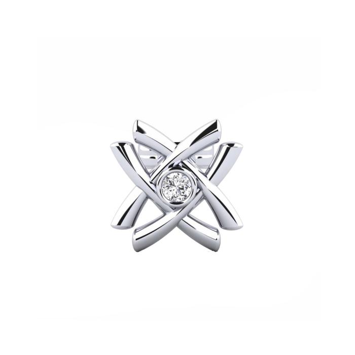 Ανδρικό Μονό Σκουλαρίκι Λευκόχρυσος K9 με Διαμάντι SKU-82917