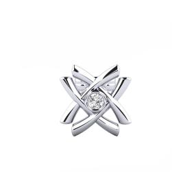 Ανδρικό Μονό Σκουλαρίκι Λευκόχρυσος K9 με Διαμάντι SKU-82917