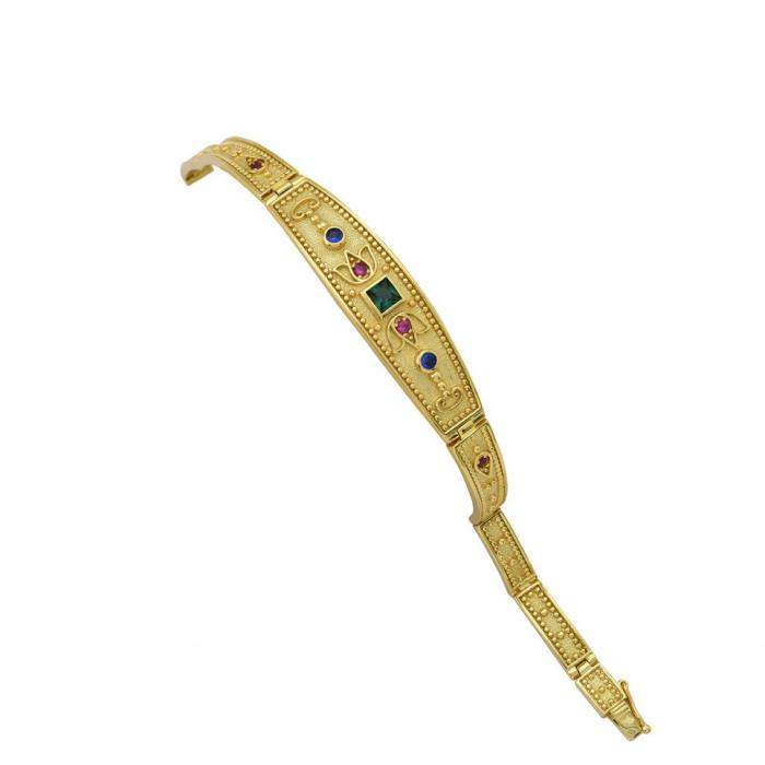 Βραχιόλι με Βυζαντινό Ύφος Ασήμι 925° Ζιργκόν SKU-82164