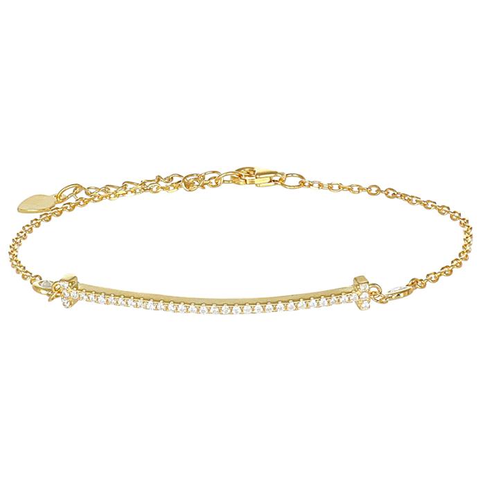 Βραχιόλι Ασήμι 925° με Ζιργκόν & Κίτρινο Επιχρύσωμα SKU-82250