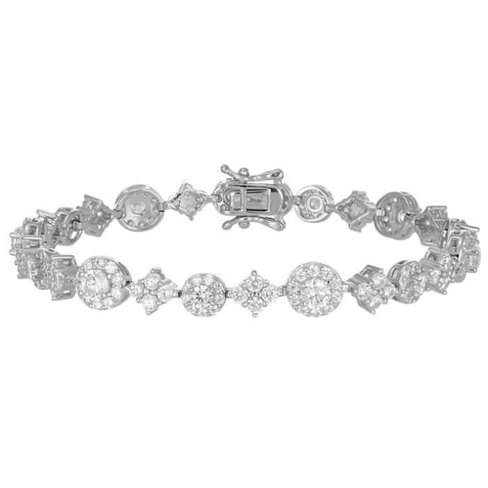 Βραχιόλι Ροζέτα Ασήμι 925° με Λευκά Ζιργκόν SKU-82460