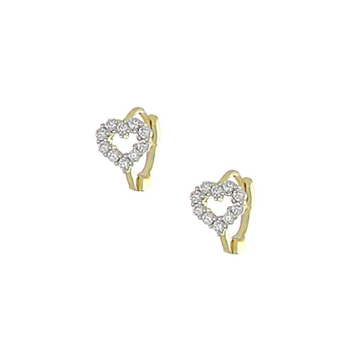 Σκουλαρίκια Κρίκοι με Ζιργκόν σε Κίτρινο Επίχρυσο Ασήμι. SKU-82484