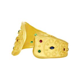 Βραχιόλι με Χρωματιστά Ζιργκόν Ασήμι 925° σε Βυζαντινό Ύφος. SKU-82622