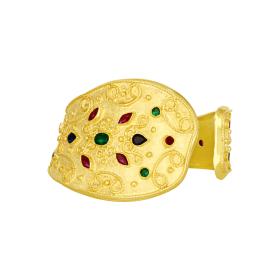 Βραχιόλι με Χρωματιστά Ζιργκόν Ασήμι 925° σε Βυζαντινό Ύφος. SKU-82622