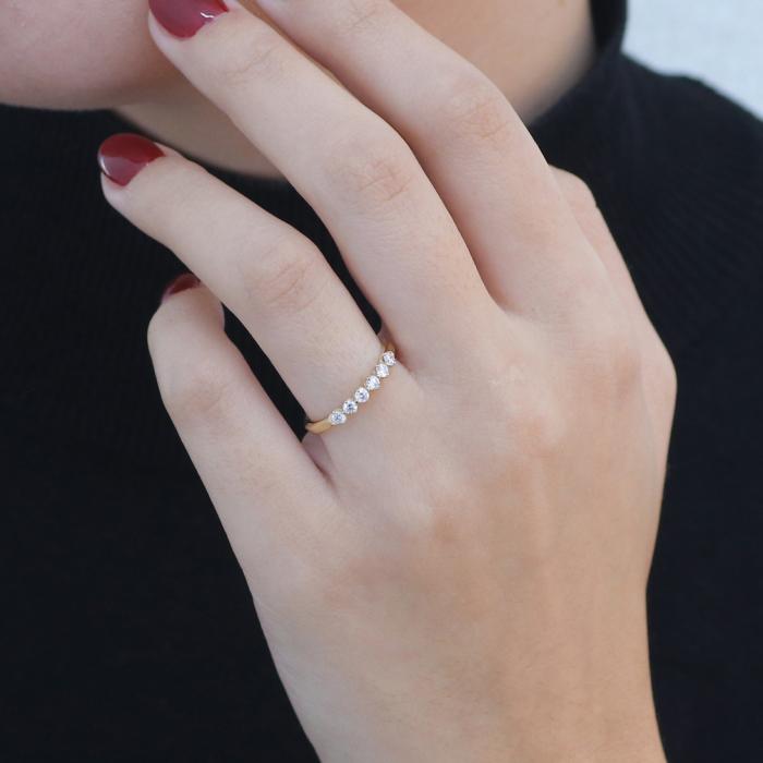 Δαχτυλίδι Σειρέ Μισόβερο με Lab Grown Διαμάντια σε Κίτρινο Χρυσό Κ18 SKU-82998