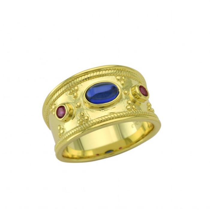 Δαχτυλίδι σε Βυζαντινό Στυλ με Ζιργκόν Ασήμι 925° SKU-82181