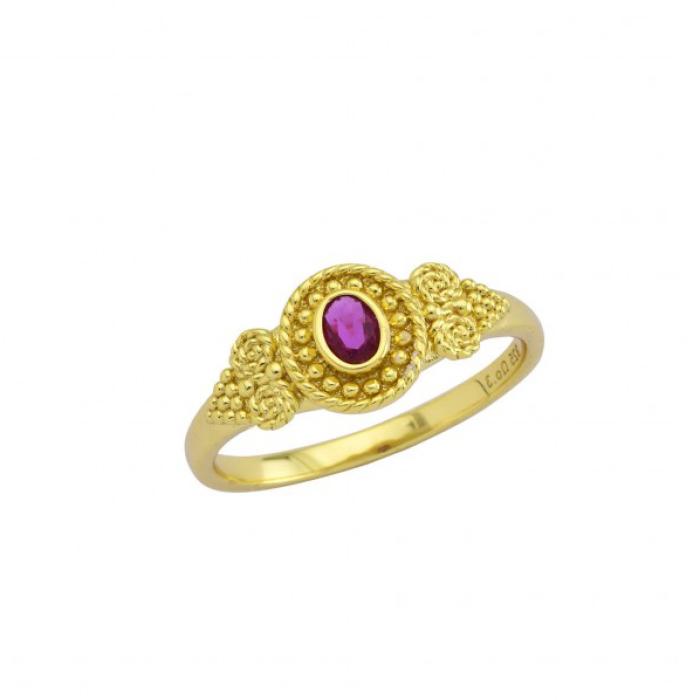 Δαχτυλίδι Βυζαντινό Στυλ με Ζιργκόν Ασήμι 925° SKU-82186