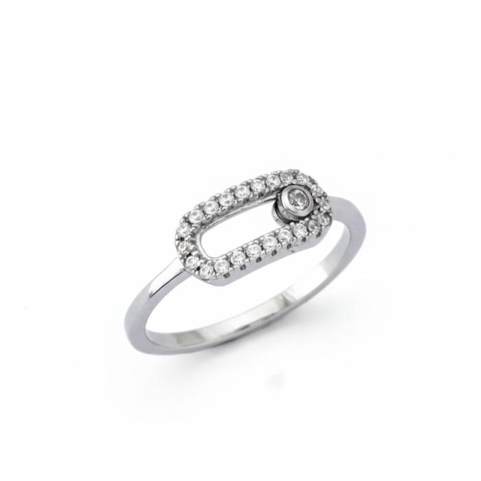 Δαχτυλίδι Ασήμι 925° με Λευκά Ζιργκόν SKU-82193