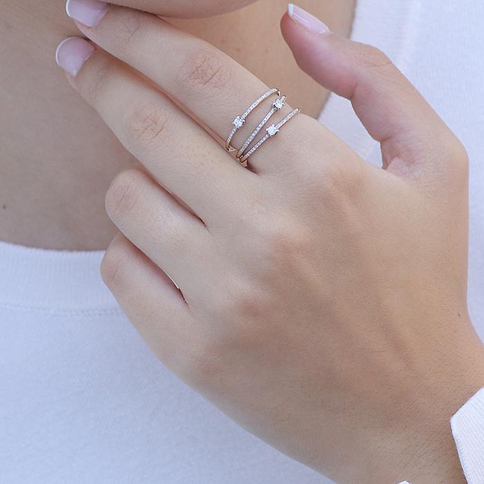 Δαχτυλίδι με Διαμάντια Λευκόχρυσος & Χρυσός K14 SKU-82492