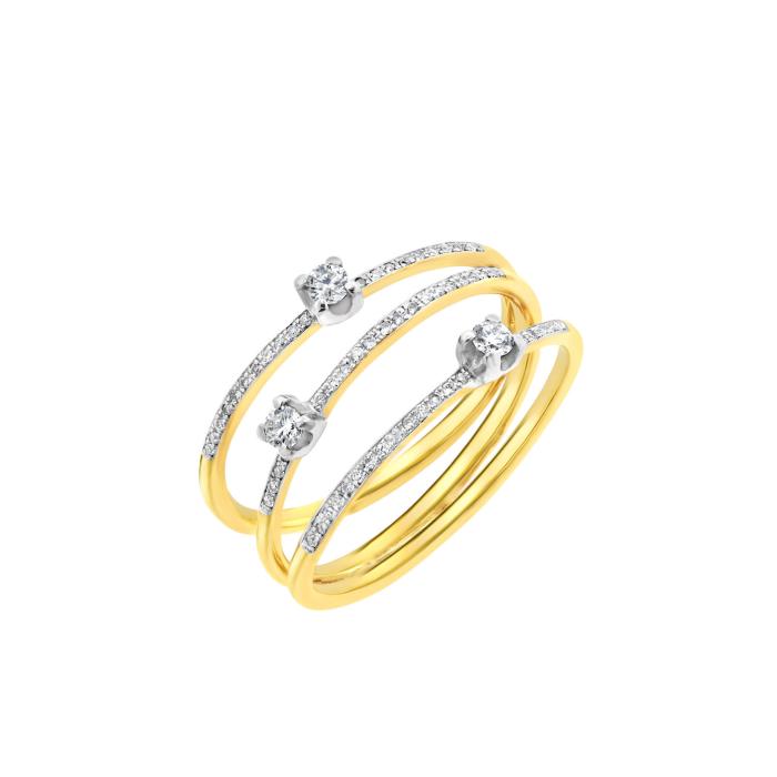 Δαχτυλίδι με Διαμάντια Λευκόχρυσος & Χρυσός K14 SKU-82492