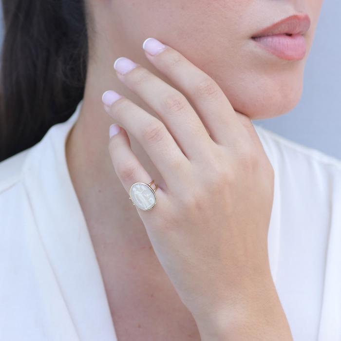 Δαχτυλίδι Κίτρινος Χρυσός K18 με Σφραγιδόλιθο SKU-82516