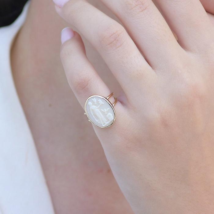 Δαχτυλίδι Κίτρινος Χρυσός K18 με Σφραγιδόλιθο SKU-82516