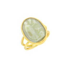 Δαχτυλίδι Κίτρινος Χρυσός K18 με Σφραγιδόλιθο SKU-82516