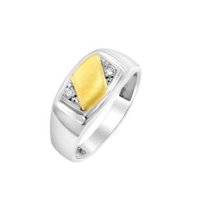 Ανδρικό Δαχτυλίδι Ασήμι 925° με Λευκά Ζιργκόν SKU-82647