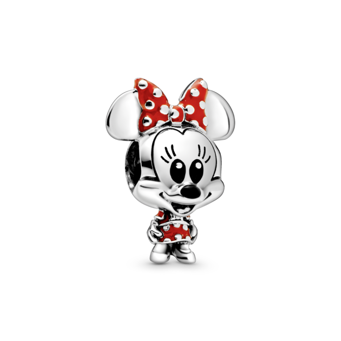 Σύμβολο με τη Minnie Mouse της Disney με πουά φόρεμα και φιόγκο Ασήμι 925 SKU-82015