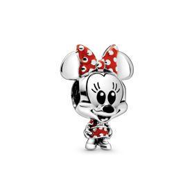 Σύμβολο με τη Minnie Mouse της Disney με πουά φόρεμα και φιόγκο Ασήμι 925 SKU-82015