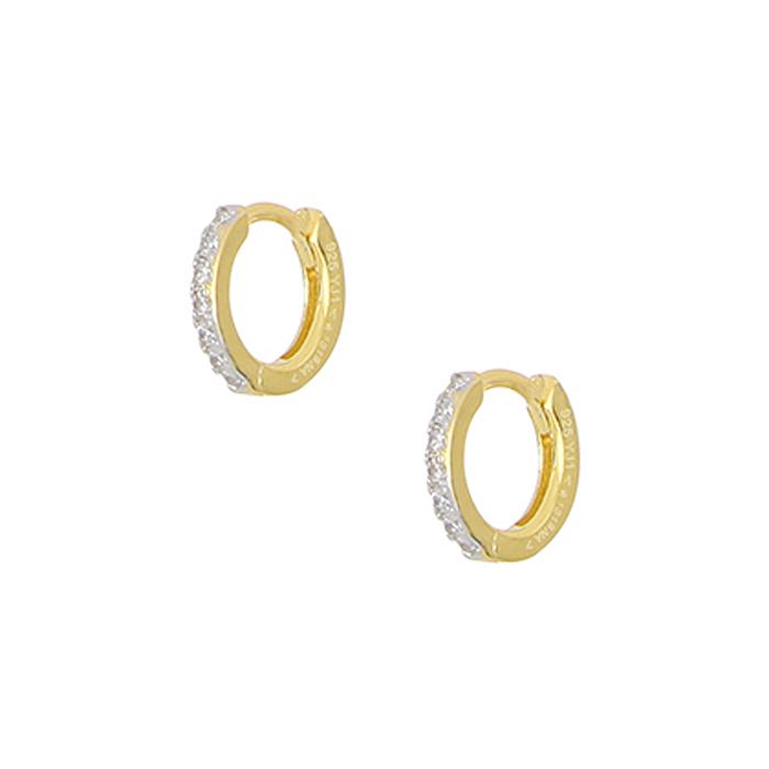 Σκουλαρίκια κρίκοι από ασήμι 925  με λευκά Ζιργκόν. SKU-82412