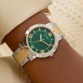 Γυναικείο Ρολόι GUESS Dawn με Πράσινο Καντράν SKU-82542
