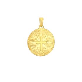 Ζώδιο Ιχθύς Χρυσός K9 με Λευκά Ζιργκόν SKU-82695