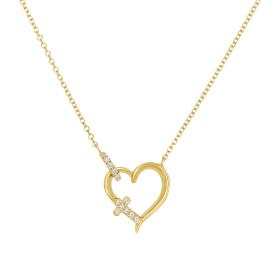 Κολιέ Καρδιά με Διαμάντια Χρυσός Κ18 SKU-82952