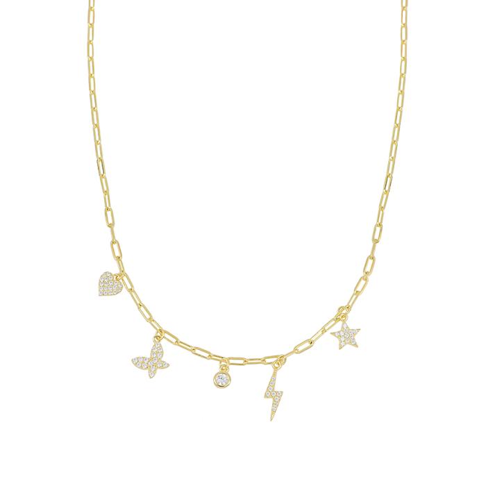 Κολιέ Γυναικείο Επίχρυσο Ασήμι 925° με Ζιργκόν SKU-82272