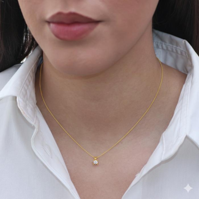 Κολιέ Μονόπετρο με Διαμάντι Χρυσός K18 SKU-82565