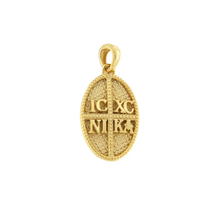 Φυλαχτό Κωνσταντινάτο Διπλής Όψης Χρυσός K9 SKU-82708