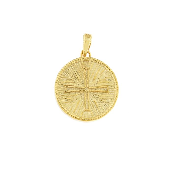 Κωνσταντινάτο Διπλής Όψεως Χρυσός Κ9 με Ζιργκόν SKU-82741