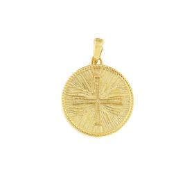 Κωνσταντινάτο Διπλής Όψεως Χρυσός Κ9 με Ζιργκόν SKU-82741