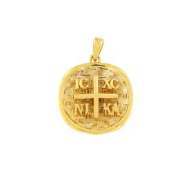 Φυλαχτό Κωνσταντινάτο Διπλής Όψεως Χρυσός K9 SKU-82745