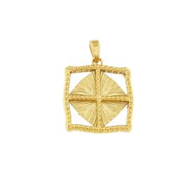 Φυλαχτό Κωνσταντινάτο Διπλής Όψεως Χρυσός K9 με Ζιργκόν SKU-82749