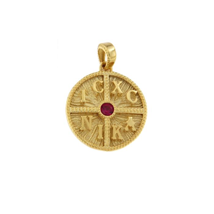 Παιδικό Φυλαχτό Κωνσταντινάτο Διπλής Όψεως Χρυσός K9 SKU-82751