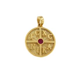 Παιδικό Φυλαχτό Κωνσταντινάτο Διπλής Όψεως Χρυσός K9 SKU-82751