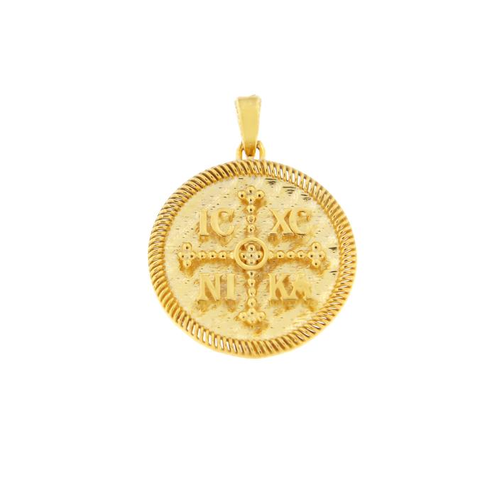 Φυλαχτό Κωνσταντινάτο Διπλής Όψης σε Χρυσό K9 SKU-82767