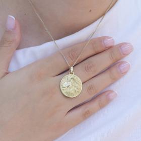 Μενταγιόν Διπλής Όψης Κεφαλή Λιονταριού & Θαλάσσια Χελώνα Χρυσός K18 SKU-82588