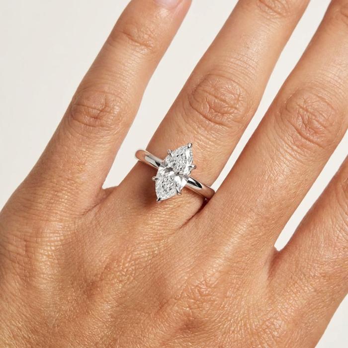 Μονόπετρο Δαχτυλίδι Λευκόχρυσος K18 με Οβάλ Lab Grown Diamond SKU-82550