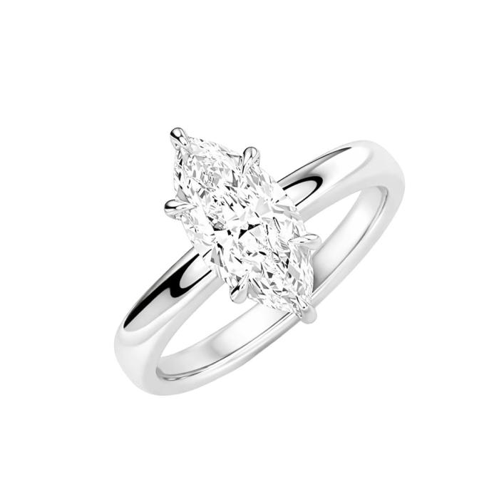 Μονόπετρο Δαχτυλίδι Λευκόχρυσος K18 με Οβάλ Lab Grown Diamond SKU-82550