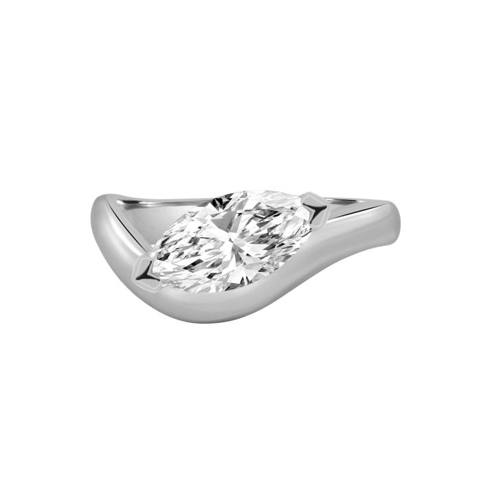 Μονόπετρο Δαχτυλίδι Marquise με Διαμάντι Λευκόχρυσος K18 SKU-82524
