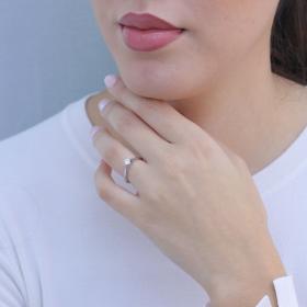 Μονόπετρο Δαχτυλίδι με Διαμάντι Λευκόχρυσος K18 SKU-82954