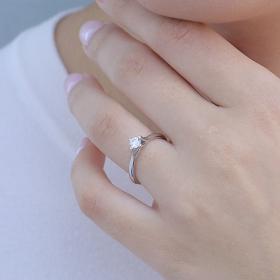 Μονόπετρο Δαχτυλίδι με Διαμάντι Λευκόχρυσος K18 SKU-82954