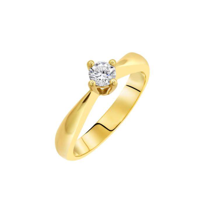 Μονόπετρο Δαχτυλίδι με Διαμάντι Χρυσός  K18 SKU-82121