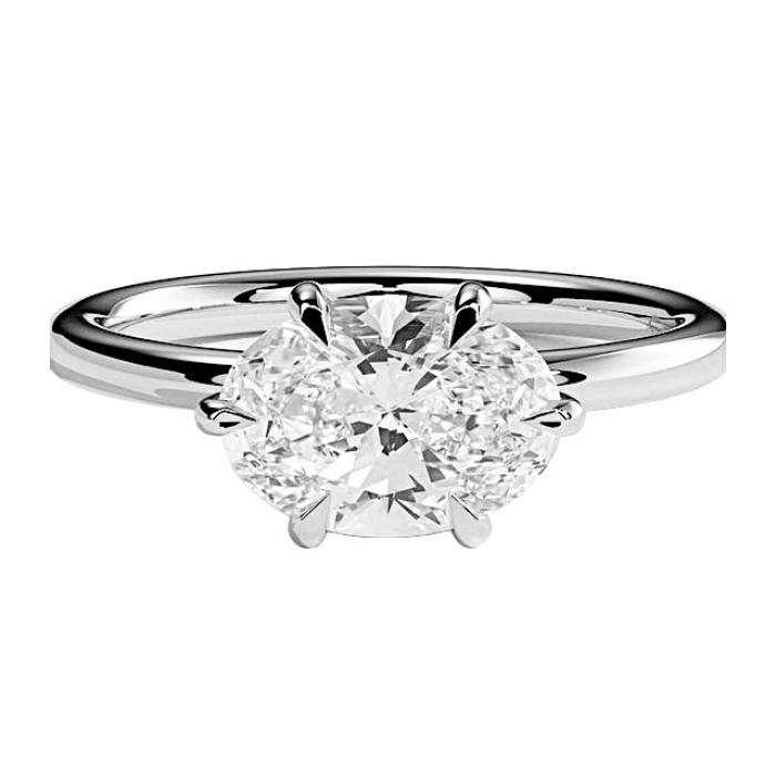 Μονόπετρο Δαχτυλίδι με Lab Grown Διαμάντι Oval Λευκόχρυσος K18 SKU-82558