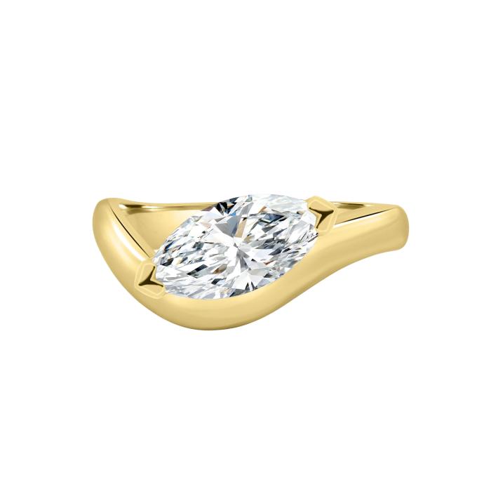 Μονόπετρο Δαχτυλίδι με Marquise Lab Grown Diamond Χρυσός K18 SKU-82523