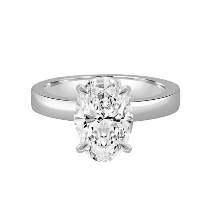 Μονόπετρο Δαχτυλίδι με Οβάλ Lab Grown Διαμάντι Λευκόχρυσος K18 SKU-82552
