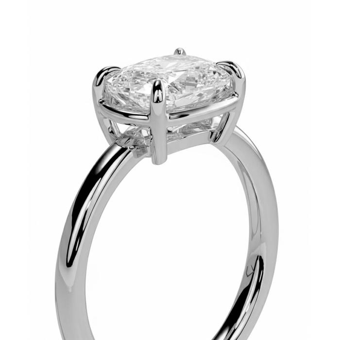 Μονόπετρο Δαχτυλίδι με Lab Grown Διαμάντι Cushion Λευκόχρυσος K18 SKU-82538
