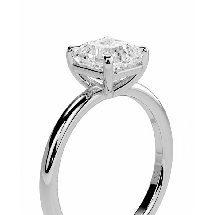 Μονόπετρο Δαχτυλίδι με Lab Grown Diamond Asscher Λευκόχρυσος K18 SKU-82546