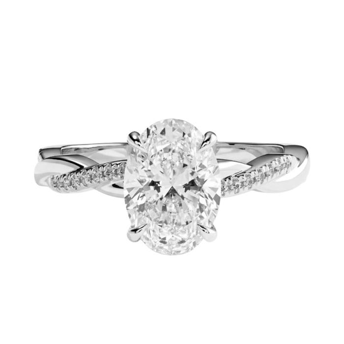 Μονόπετρο Δαχτυλίδι Λευκόχρυσος K18 με Lab Grown Διαμάντια SKU-82548